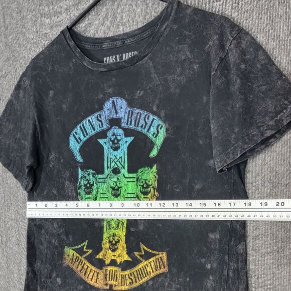Guns N Roses T-Shirt Womens Medium Black Acid Wash Appetite For Destruction - Picture 5 of 10
